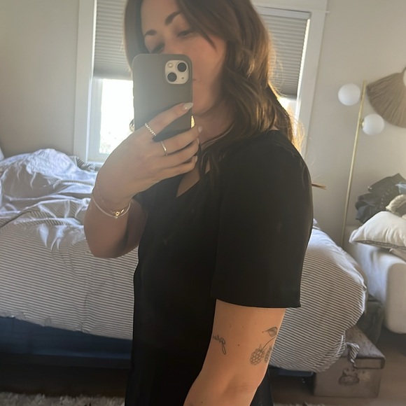 Aritzia Black Button Down Dress - Picture 5 of 10